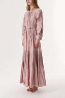 Powder Pleated detail cufflink loose-fit dress 94197