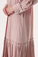 Powder Pleated detail cufflink loose-fit dress 94197