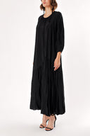 Black Pleated loose-fitting maxi dress 94288