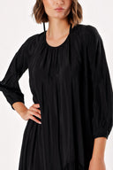 Black Pleated loose-fitting maxi dress 94288