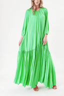 Green Pleated loose-fitting maxi dress 94288
