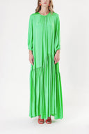 Green Pleated loose-fitting maxi dress 94288