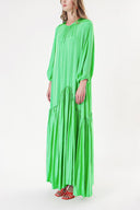 Green Pleated loose-fitting maxi dress 94288
