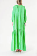 Green Pleated loose-fitting maxi dress 94288