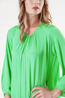 Green Pleated loose-fitting maxi dress 94288