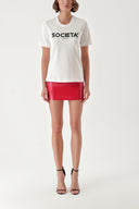 White Printed cotton t-shirt 19912