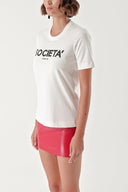 White Printed cotton t-shirt 19912