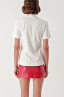 White Printed cotton t-shirt 19912