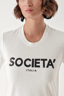 White Printed cotton t-shirt 19912