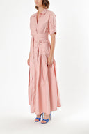 Powder Pleated maxi taffeta shirt dress 94198