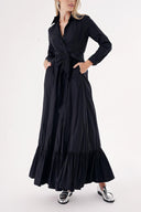 Black Belted long shirt dress 94207