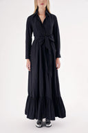 Black Belted long shirt dress 94207