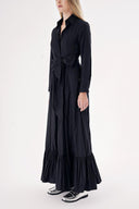 Black Belted long shirt dress 94207