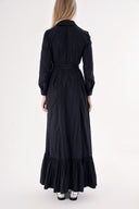 Black Belted long shirt dress 94207