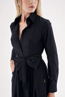 Black Belted long shirt dress 94207
