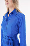Blue Belted long shirt dress 94207