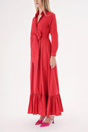 Red Belted long shirt dress 94207