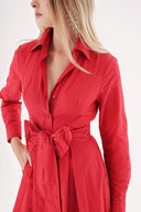 Red Belted long shirt dress 94207