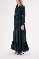 Green Belted long shirt dress 94207