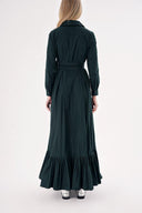 Green Belted long shirt dress 94207