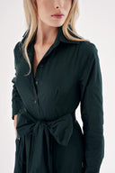 Green Belted long shirt dress 94207