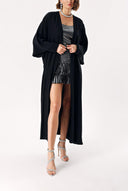 Black Long caftan with balloon sleeves 94208