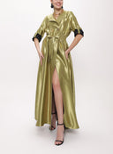 Gold Wrapover dress with elastic waist 94211