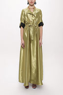 Gold Wrapover dress with elastic waist 94211