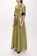 Gold Wrapover dress with elastic waist 94211