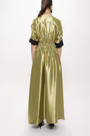 Gold Wrapover dress with elastic waist 94211