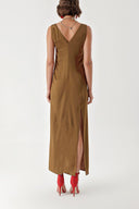 Cinnamon Sleeveless V-neck slit dress 94217