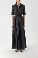 Black Pleated shirt dress 94241