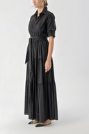 Black Pleated shirt dress 94241