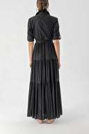 Black Pleated shirt dress 94241