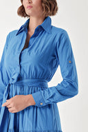 Blue Pleated shirt dress 94241