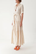 Beige Pleated shirt dress 94241