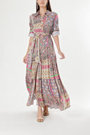 Patterned Pleated shirt dress 94241