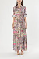 Patterned Pleated shirt dress 94241