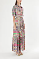 Patterned Pleated shirt dress 94241