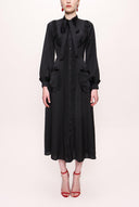 Black Ped detail shirt dress 94230