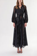 Black Lace detailed long shirt dress 94232