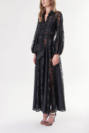 Black Lace detailed long shirt dress 94232