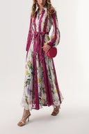 Purple Lace detailed long shirt dress 94232