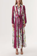 Purple Lace detailed long shirt dress 94232