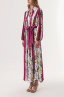 Purple Lace detailed long shirt dress 94232