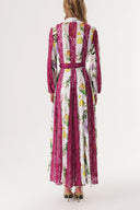 Purple Lace detailed long shirt dress 94232