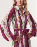 Purple Lace detailed long shirt dress 94232