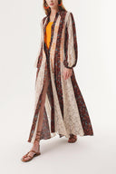 Floral Printed Lace detailed long shirt dress 94232