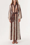 Floral Printed Lace detailed long shirt dress 94232