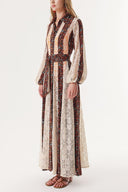 Floral Printed Lace detailed long shirt dress 94232